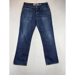 Kenneth Cole Reaction Men's 32x30 Slim Jeans Grungy Dark Wash Honeycombing Denim